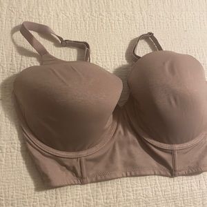 Lavender gray long line underwire bra/ 36DD